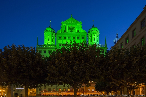 Wolfgang F. Lightmaster - Stadtillumination 30K Night Light Run Augsburg 2015 - Foto: Norbert Liesz