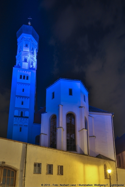 Wolfgang F. Lightmaster - Stadtillumination 30K Night Light Run Augsburg 2015 - Foto: Norbert Liesz