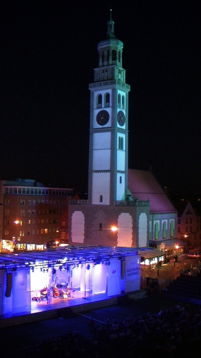 Lichtknstlerische Stadtillumination Illumination Perlachturm Augsburg 2011 - Lichtkunst by Wolfgang F. Lightmaster