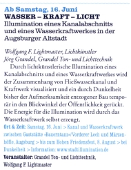 Lichtknstlerische Stadtillumination Illumination Augsburg PAX 2007 Wasser-Kraft-Licht - Lichtkunst by Wolfgang F. Lightmaster