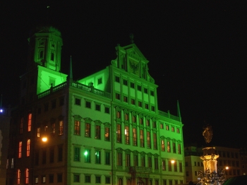 Lichtknstlerische Stadtillumination Illumination Augsburg Einladung GTM (German Travel Mart) 28.04.2008 - Lichtkunst by Wolfgang F. Lightmaster