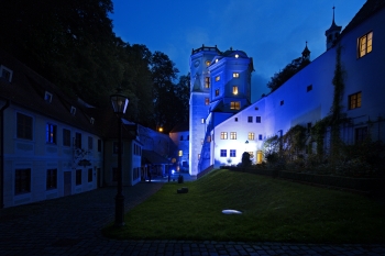 Lichtknstlerische Stadtillumination Illumination Augsburg Wassertrme 06.10.2013 Unesco Bewerbung - Foto: Norbert Liesz