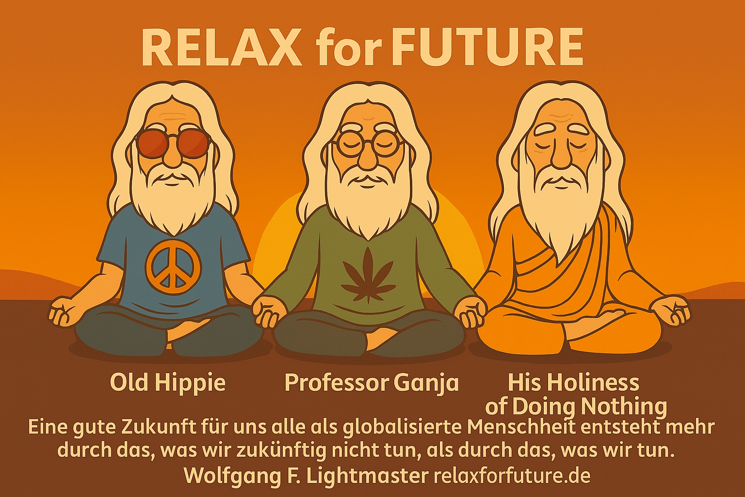 Old Hippie - Professor Ganja - His Holiness of Doing Nothing - Relax for Future - www.relaxforfuture.de - copyright Lightmaster Copilot GBT-5