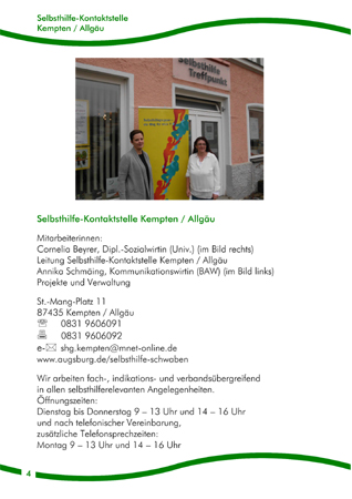Stadt Augsburg Selbsthilfegruppen SHG